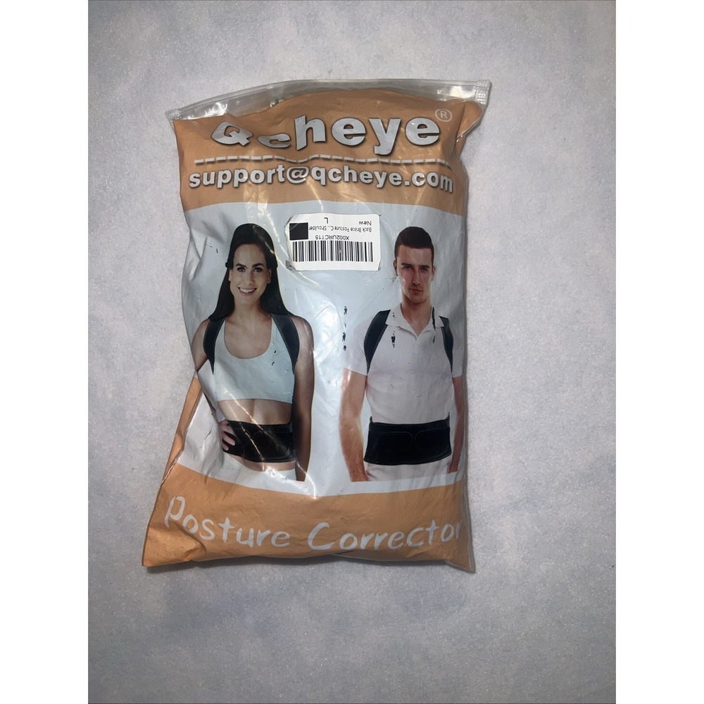 Qcheye Adult‎ Medium Posture Corrector Black Back Brace Large